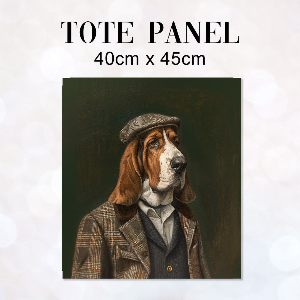 TOTE Vintage Basset Hound Fabric Bag Panel TP-361