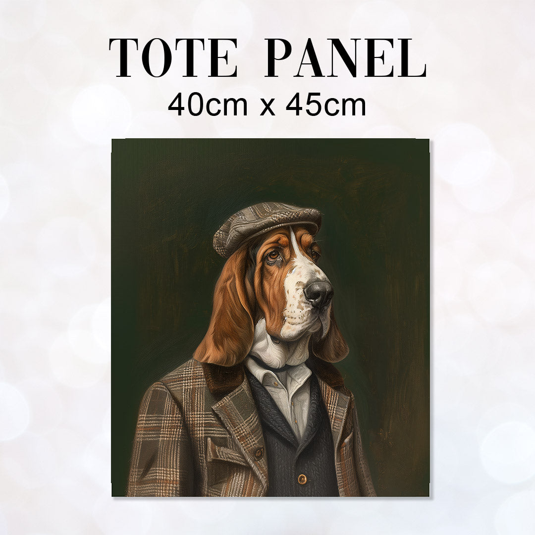 TOTE Vintage Basset Hound Fabric Bag Panel TP-361