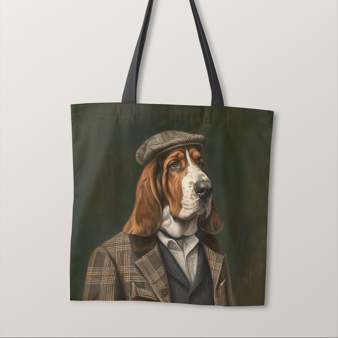 TOTE Vintage Basset Hound Fabric Bag Panel TP-361