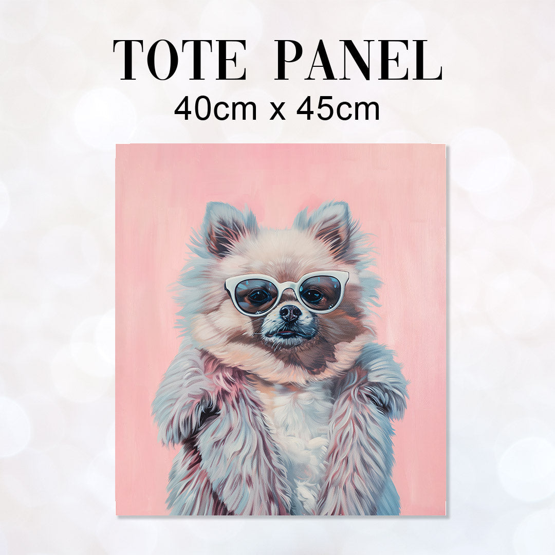 TOTE Chihuahua Fur Glamour Fabric Bag Panel TP-364