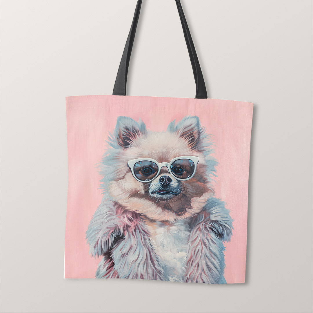 TOTE Chihuahua Fur Glamour Fabric Bag Panel TP-364