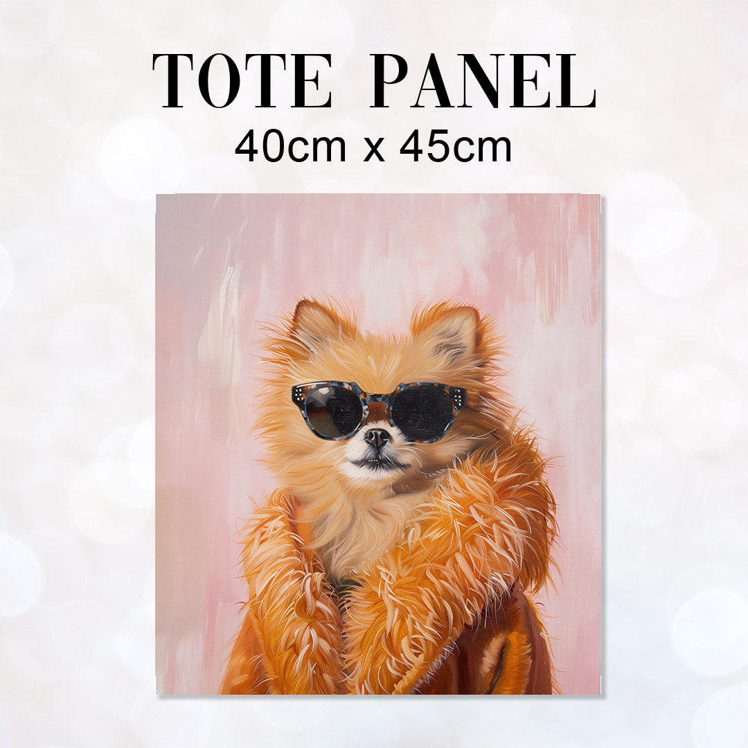 TOTE Chihuahua Foxy Fur Fabric Bag Panel TP-366