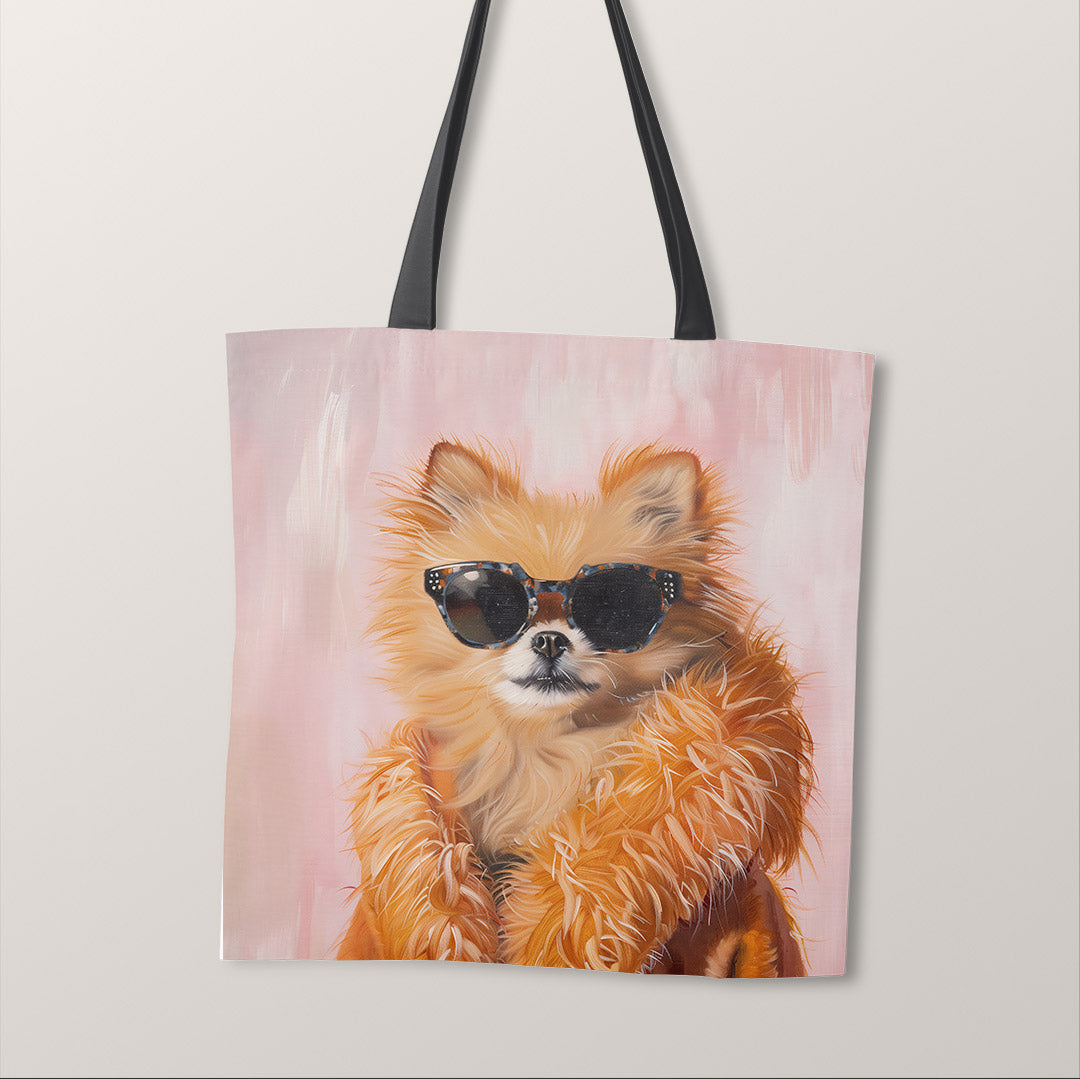 TOTE Chihuahua Foxy Fur Fabric Bag Panel TP-366