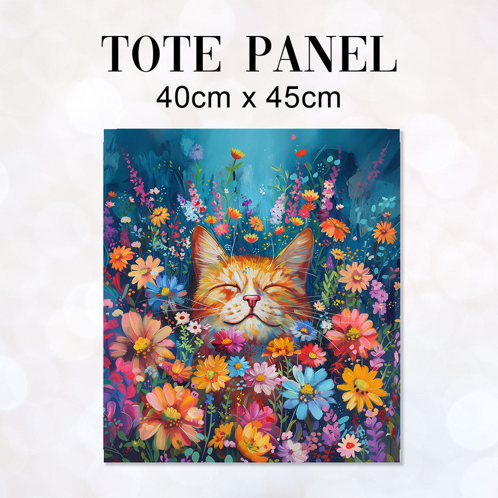 TOTE Blooming Cat Fabric Bag Panel TP-376