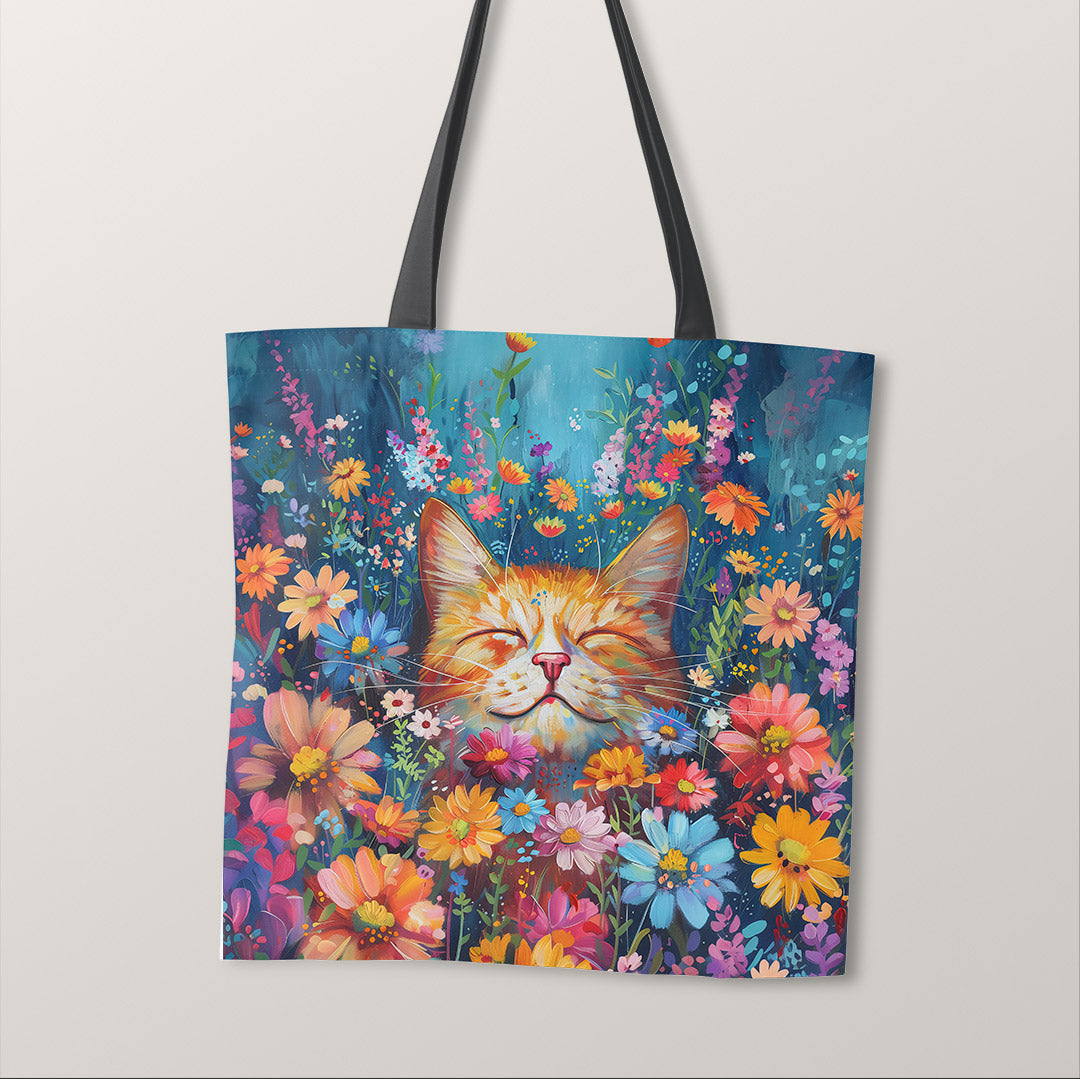 TOTE Blooming Cat Fabric Bag Panel TP-376