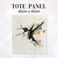TOTE Charcoal and Gold Hummingbird Fabric Bag Panel TP-378