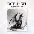 TOTE Charcoal Dragon Fabric Bag Panel TP-379