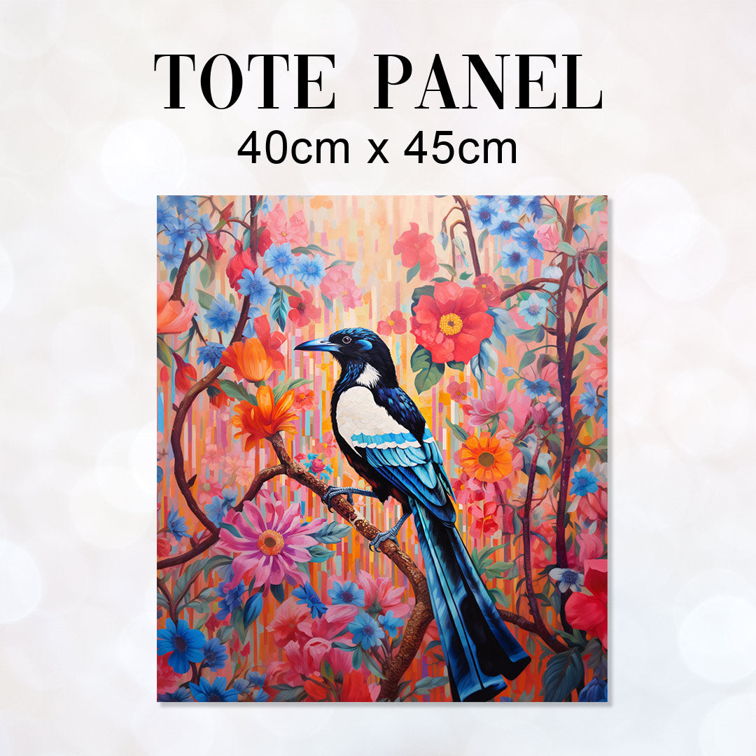 TOTE Floral Magpie TP-38 Fabric Bag Panel