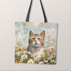 TOTE Daisy Field Cat Fabric Bag Panel TP-382