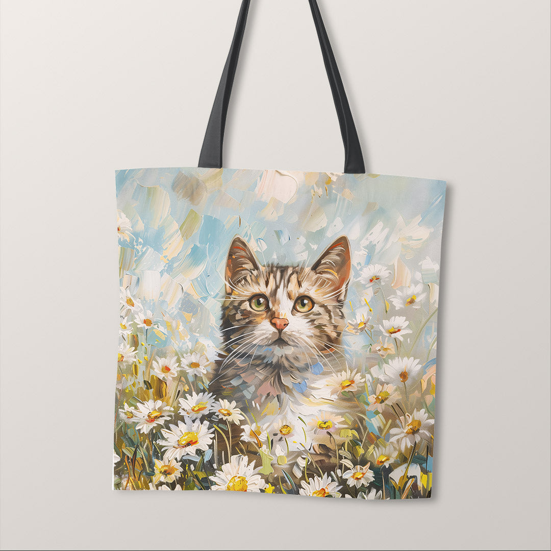 TOTE Daisy Field Cat Fabric Bag Panel TP-382