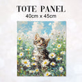 TOTE Daisy Field Kitten Fabric Bag Panel TP-383