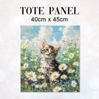 TOTE Daisy Field Kitten Fabric Bag Panel TP-383
