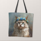TOTE Floral Headband Ragdoll Cat Blue Fabric Bag Panel TP-388