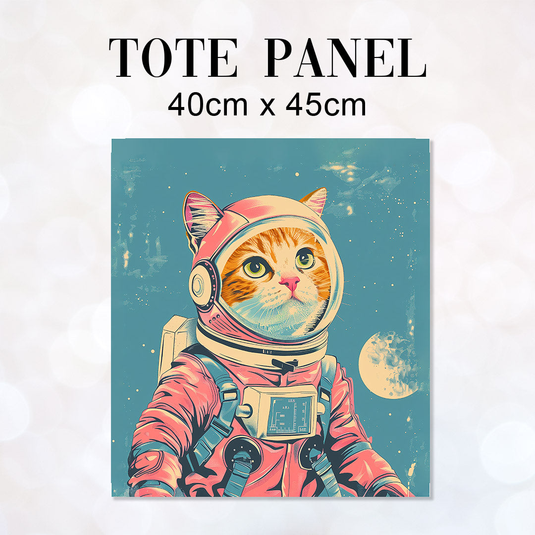 TOTE Space Cat Blue Fabric Bag Panel TP-369