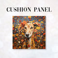 CUSHION Fabric Panel Floral Greyhound CP-39