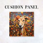 CUSHION Fabric Panel Floral Greyhound CP-39