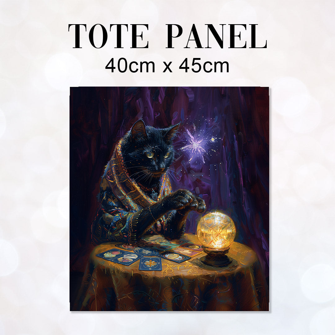 TOTE Fortune Teller Cat Fabric Bag Panel TP-393