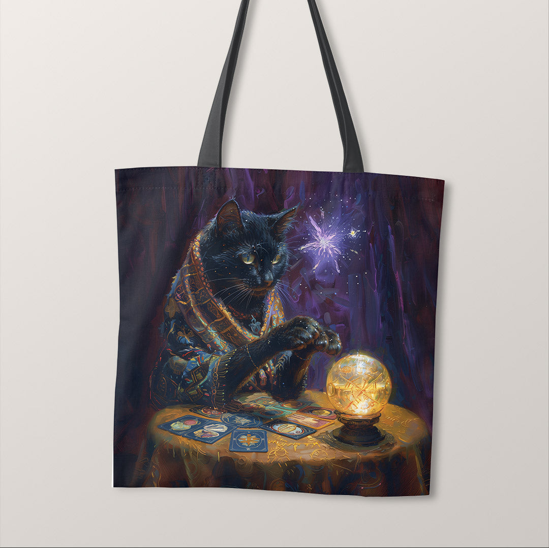 TOTE Fortune Teller Cat Fabric Bag Panel TP-393