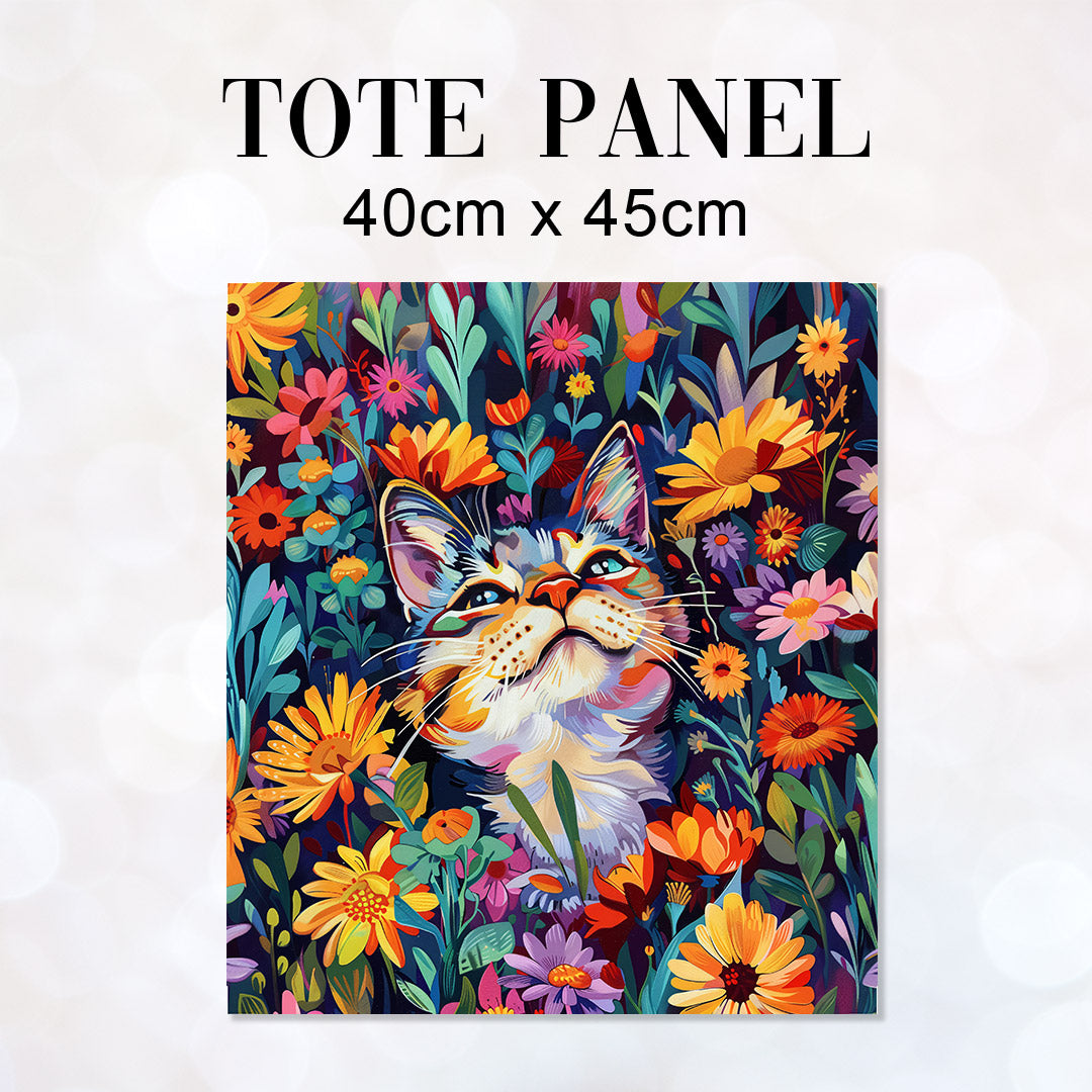 TOTE Garden Cat Fabric Bag Panel TP-394