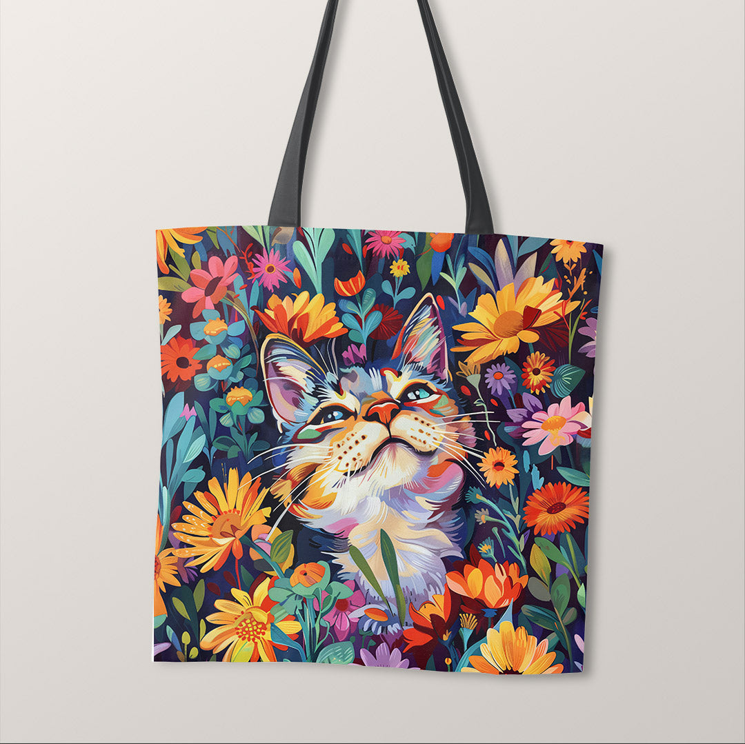 TOTE Garden Cat Fabric Bag Panel TP-394