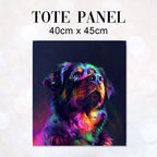 TOTE Neon Rottweiler Fabric Bag Panel TP-404