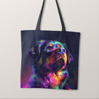 TOTE Neon Rottweiler Fabric Bag Panel TP-404