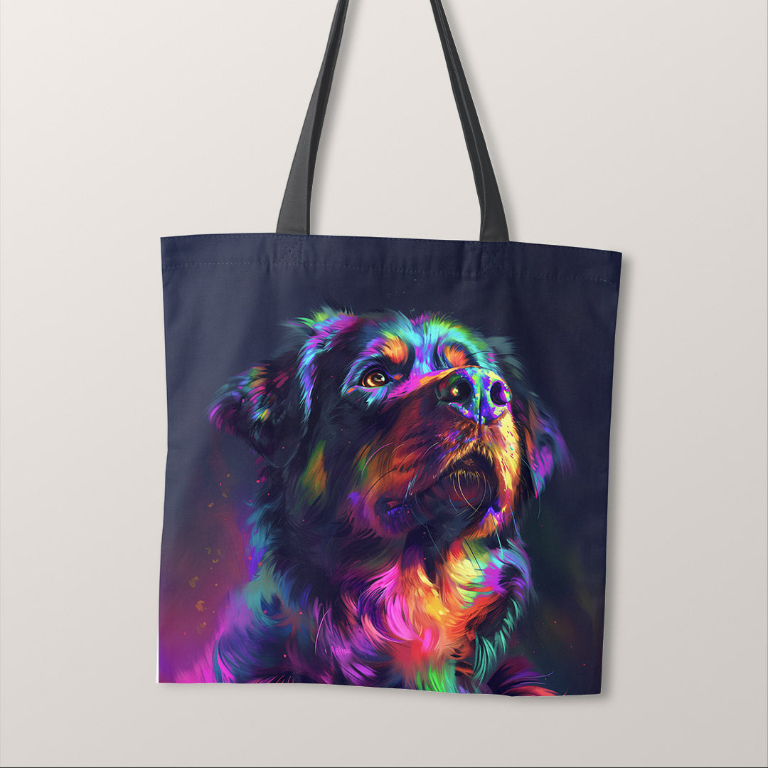 TOTE Neon Rottweiler Fabric Bag Panel TP-404