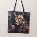 TOTE Night Rose Leopard Fabric Bag Panel TP-405