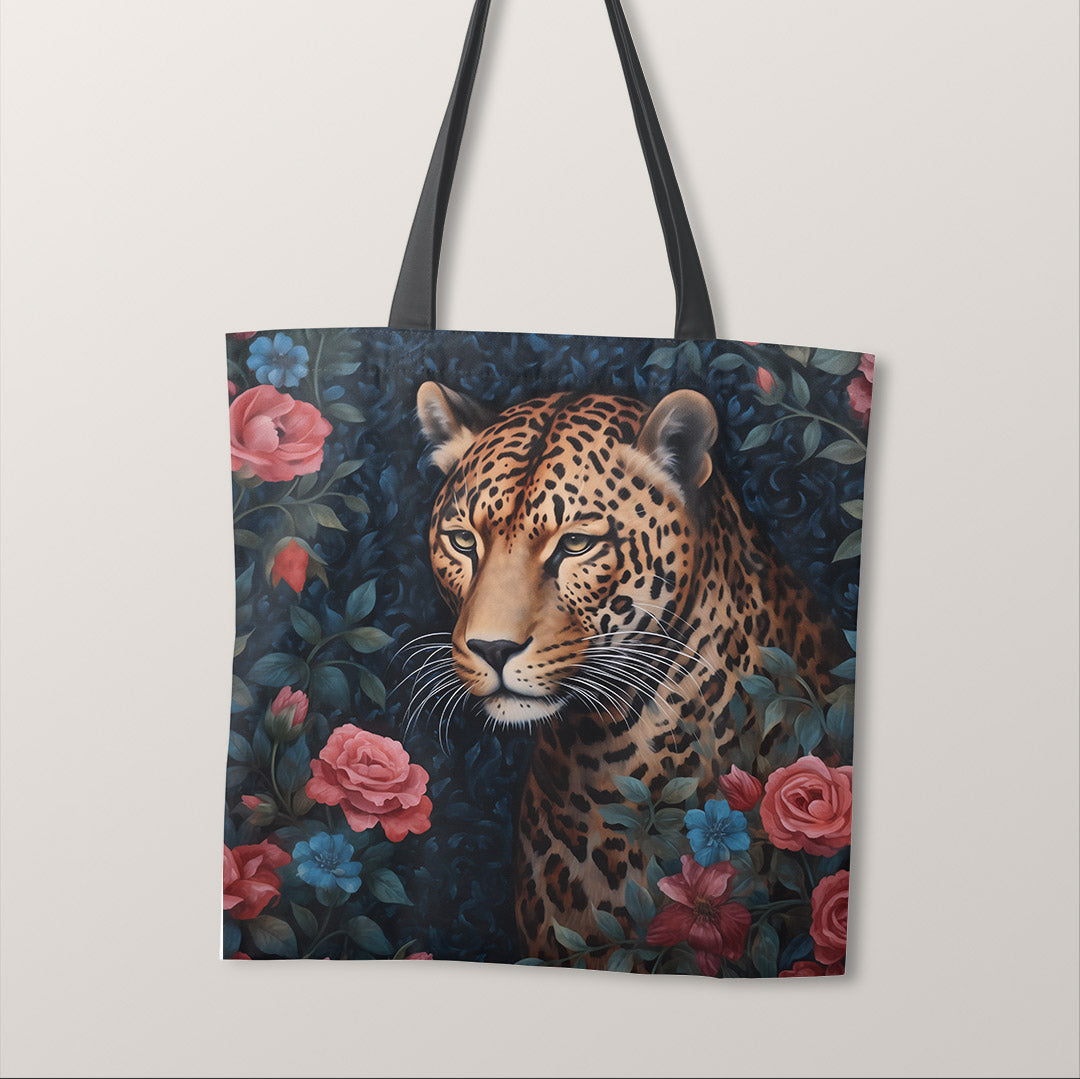 TOTE Night Rose Leopard Fabric Bag Panel TP-405