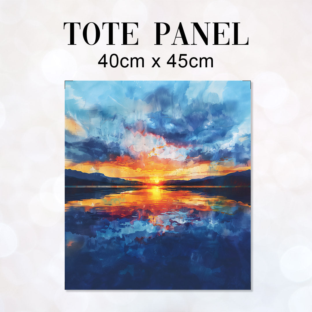 TOTE Orange and Blue Sunset Fabric Bag Panel TP-406
