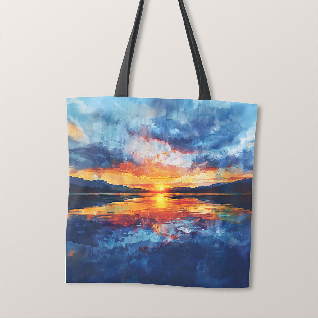 TOTE Orange and Blue Sunset Fabric Bag Panel TP-406