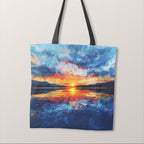 TOTE Orange and Blue Sunset Fabric Bag Panel TP-406
