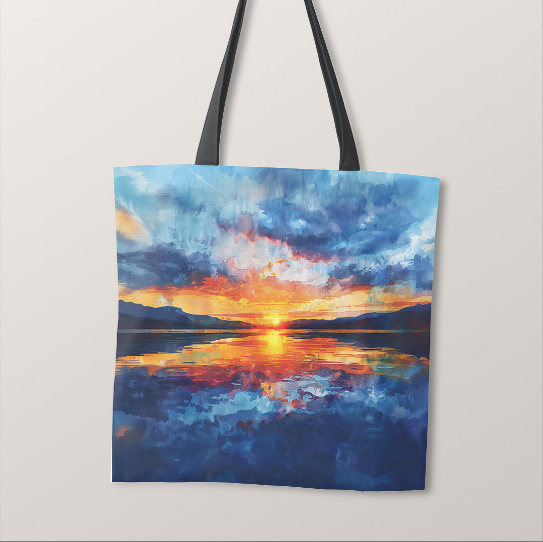 TOTE Orange and Blue Sunset Fabric Bag Panel TP-406