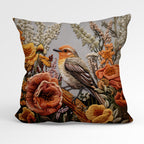 CUSHION Fabric Panel Embroidery Autumn Robin CP-41