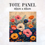 TOTE Retro Flowers Light Fabric Bag Panel TP-412