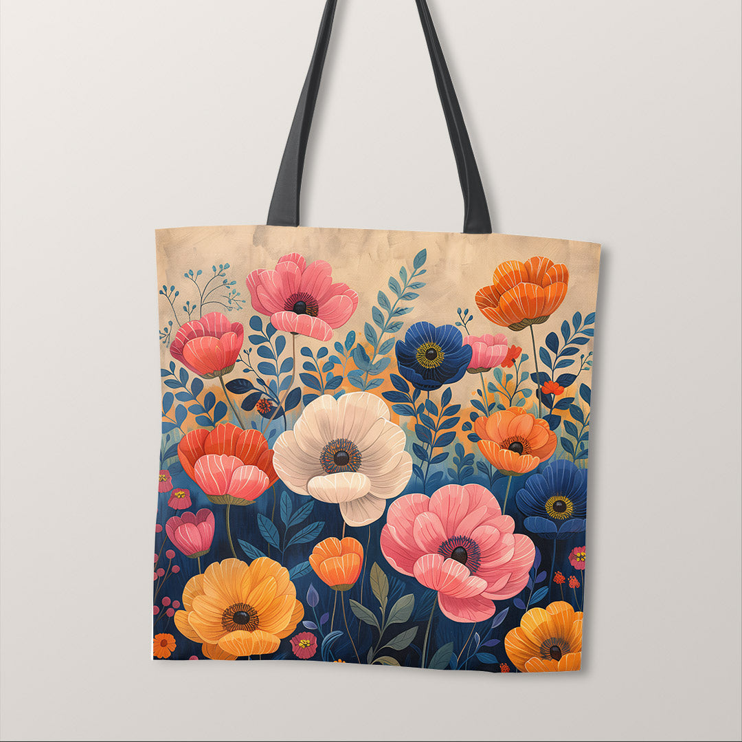 TOTE Retro Flowers Light Fabric Bag Panel TP-412