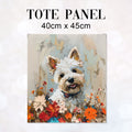 TOTE Westie Painting Fabric Bag Panel TP-413