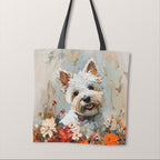 TOTE Westie Painting Fabric Bag Panel TP-413
