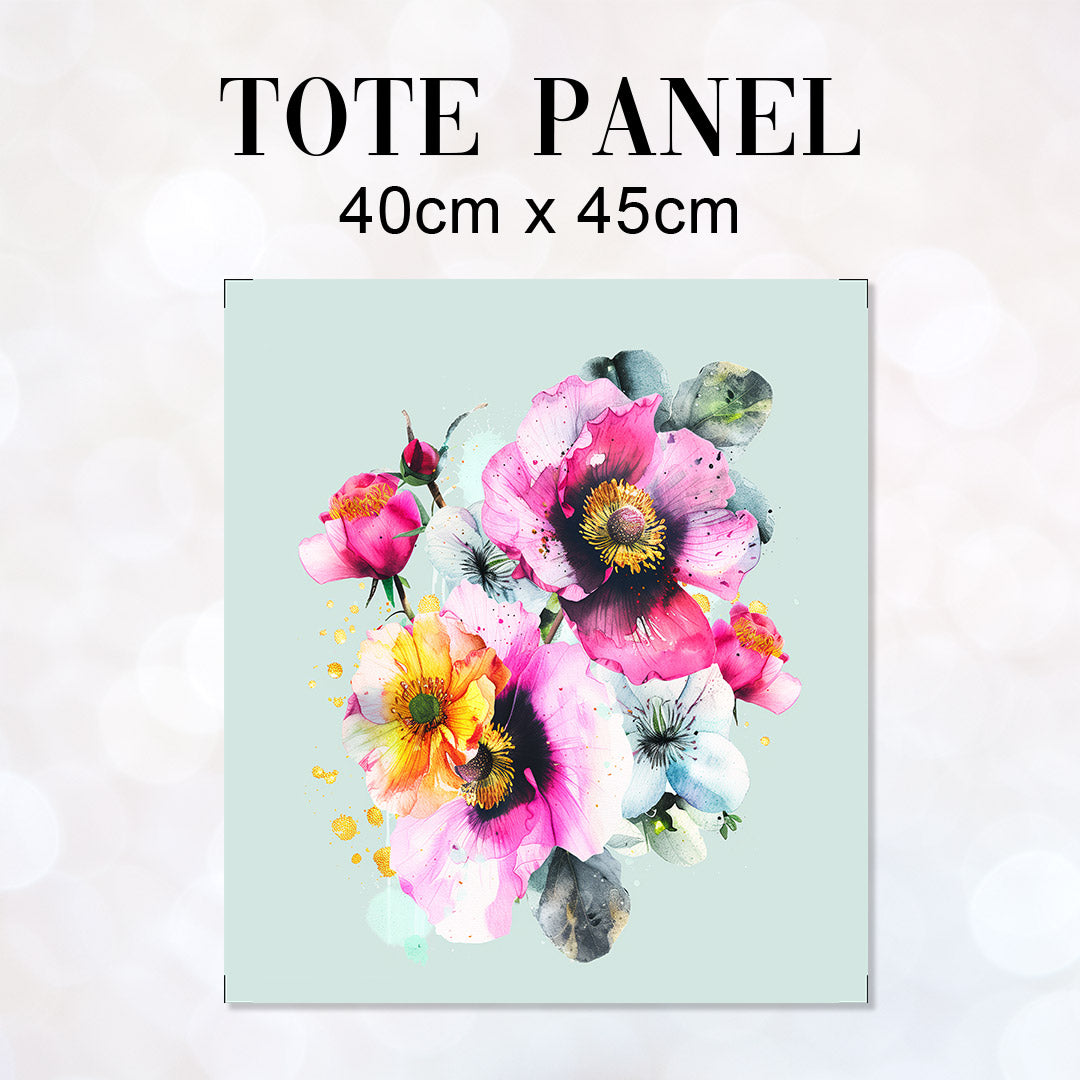 TOTE Shabby Chic Flowers 2 Fabric Bag Panel TP-417