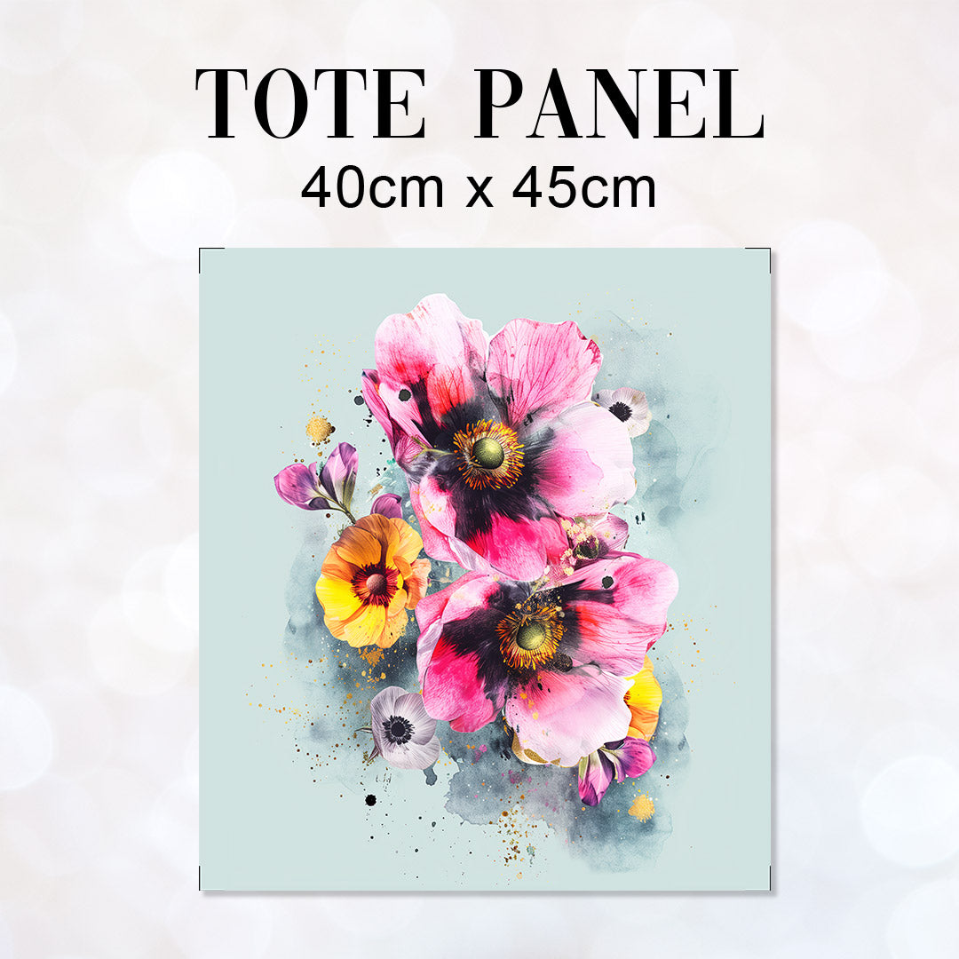 TOTE Shabby Chic Flowers 4 Fabric Bag Panel TP-419