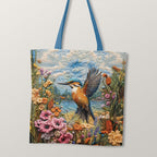 TOTE Embroidered Kingfisher TP-42 Fabric Bag Panel