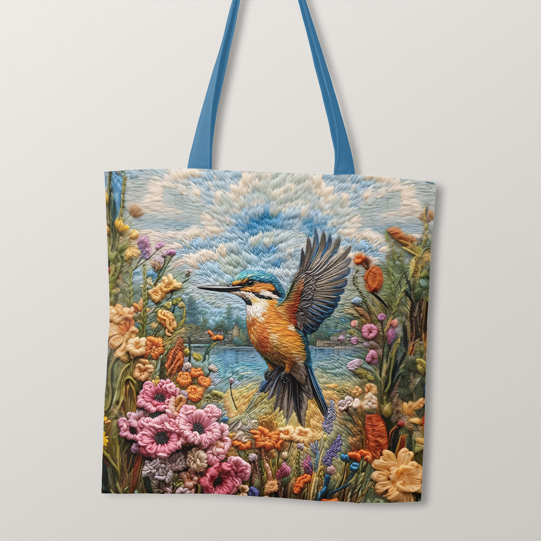 TOTE Embroidered Kingfisher TP-42 Fabric Bag Panel