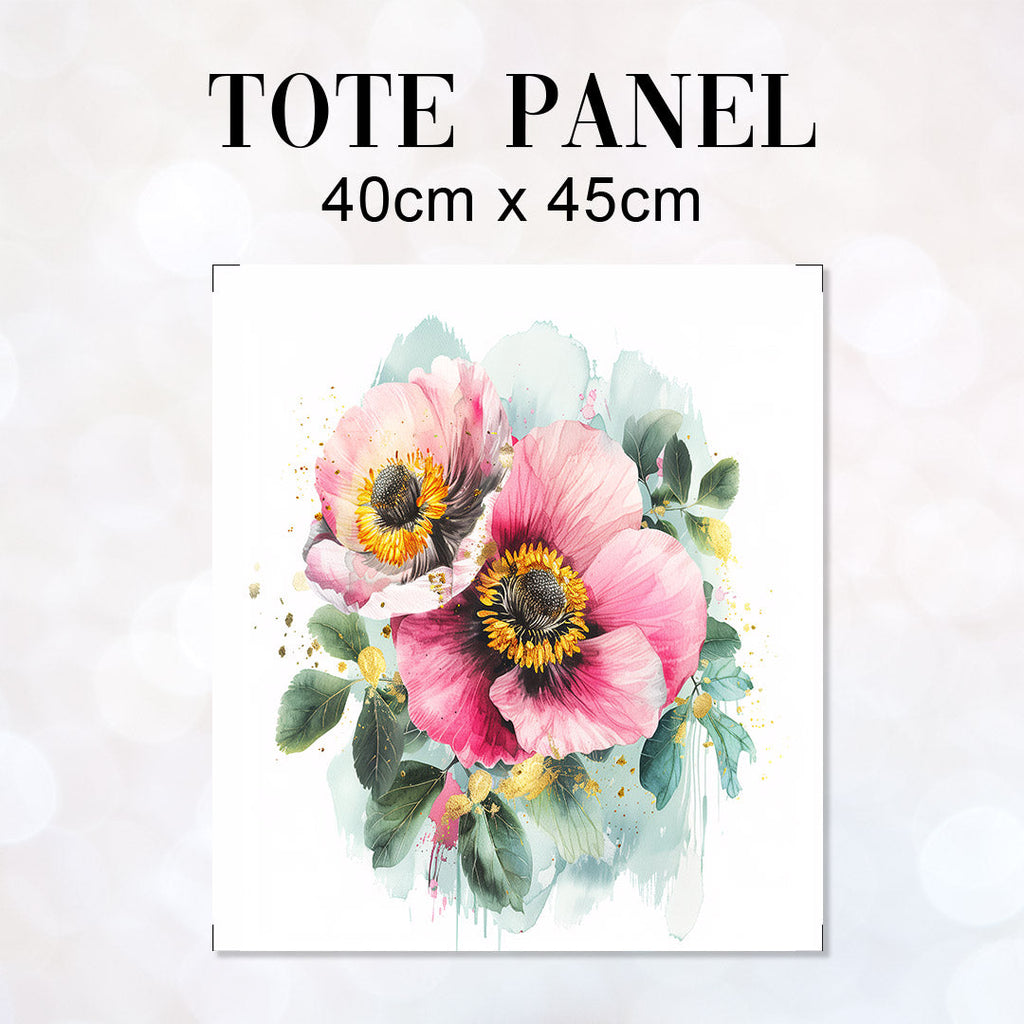 TOTE Shabby Chic Flowers White Fabric Bag Panel TP-420