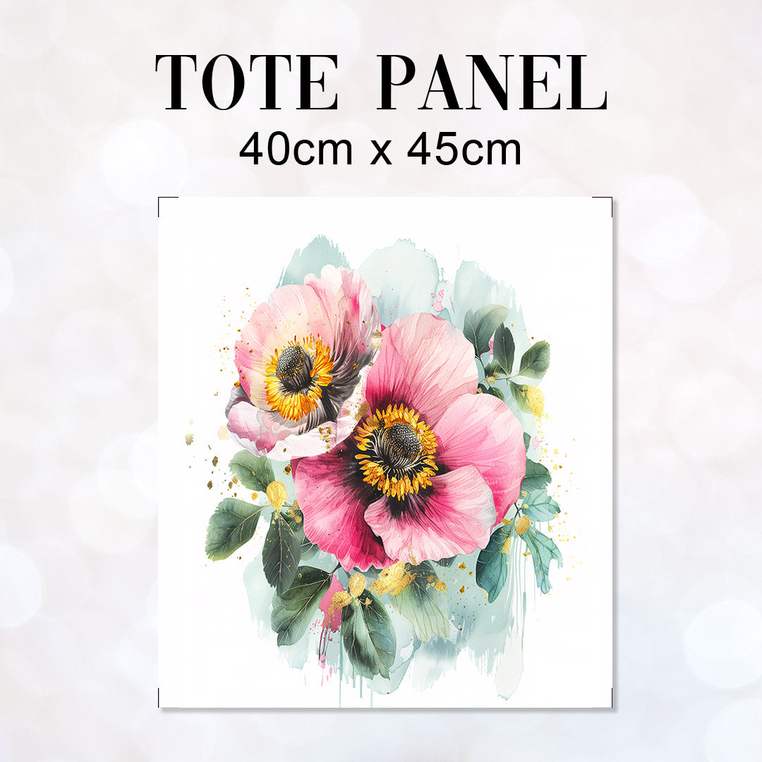 TOTE Shabby Chic Flowers White Fabric Bag Panel TP-420