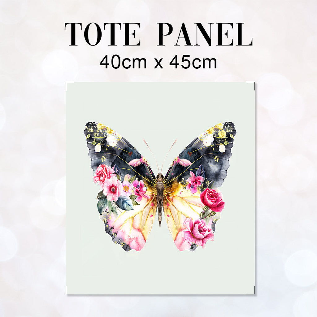 TOTE Floral Butterfly Mint Fabric Bag Panel TP-422