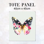 TOTE Floral Butterfly Mint Fabric Bag Panel TP-422