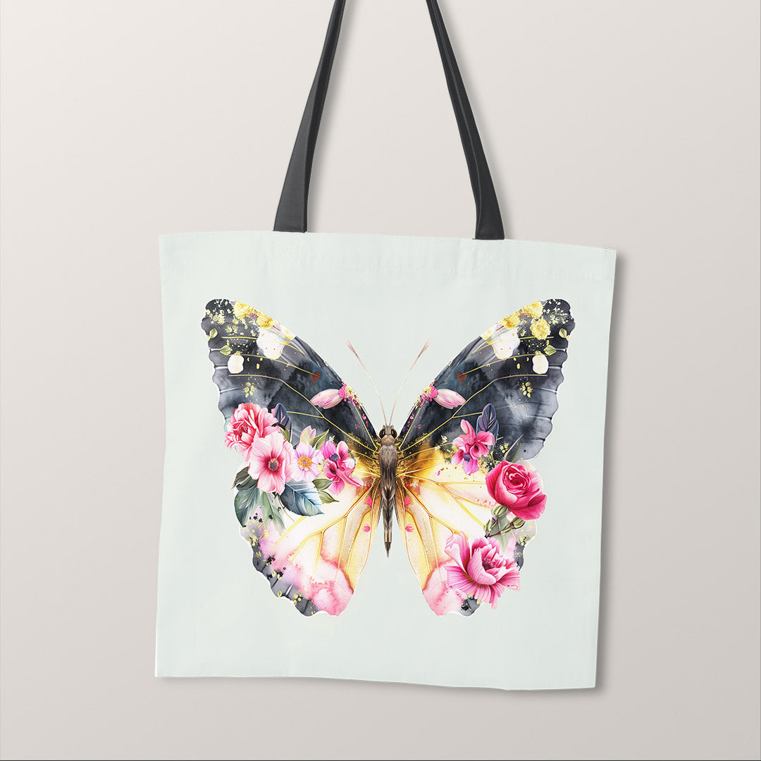 TOTE Floral Butterfly Mint Fabric Bag Panel TP-422