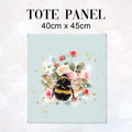TOTE Shabby Chic Floral Bee Fabric Bag Panel TP-424