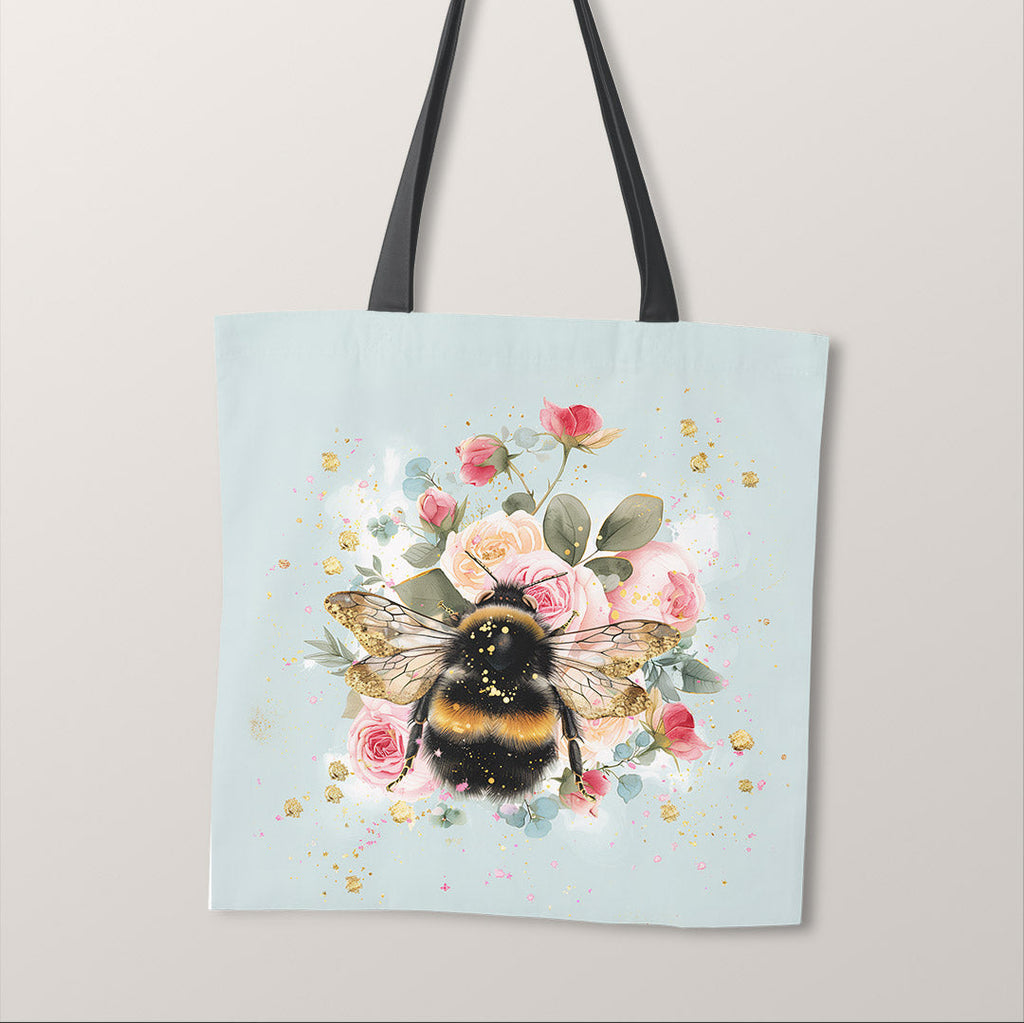 TOTE Shabby Chic Floral Bee Fabric Bag Panel TP-424