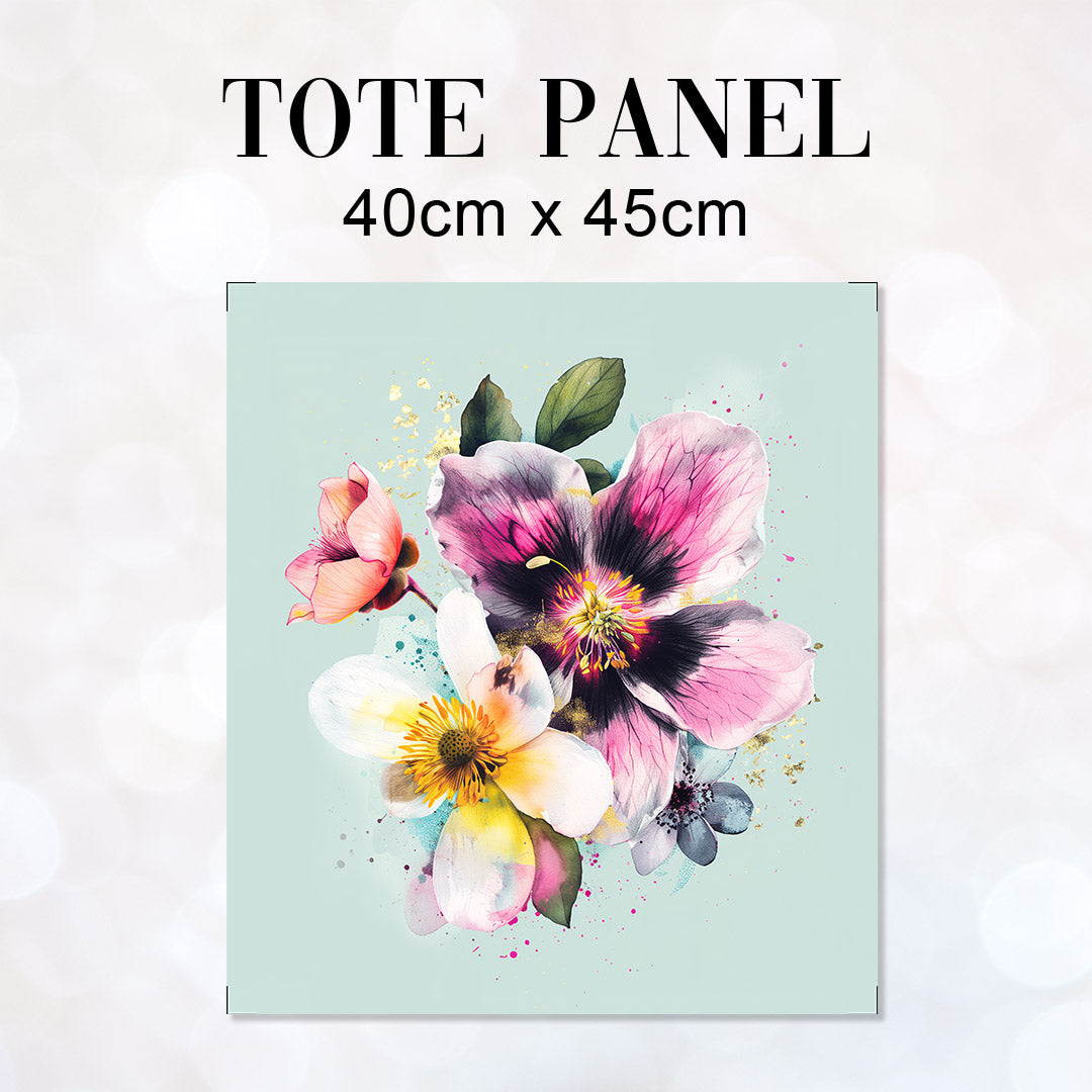 TOTE Shabby Chic Flowers 5 Fabric Bag Panel TP-426